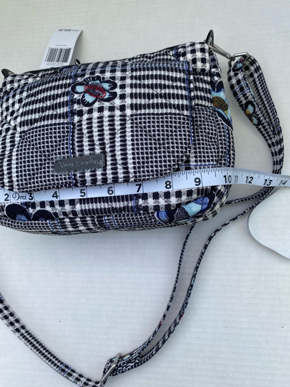 Vera Bradley Black and White Checkered Crossbody Bag - Picture 6 of 15
